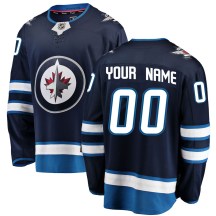 Winnipeg Jets Youth Custom Fanatics Branded Breakaway Blue Custom Home Jersey