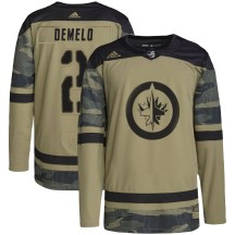 Winnipeg Jets Youth Dylan DeMelo Adidas Authentic Camo Military Appreciation Practice Jersey