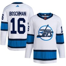 Winnipeg Jets Youth Laurie Boschman Adidas Authentic White Reverse Retro 2.0 Jersey