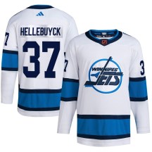 Winnipeg Jets Youth Connor Hellebuyck Adidas Authentic White Reverse Retro 2.0 Jersey