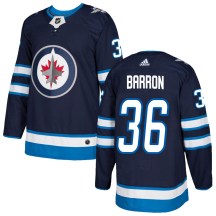 Winnipeg Jets Men's Morgan Barron Adidas Authentic Navy Home Jersey
