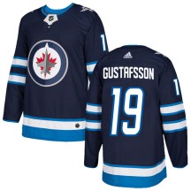 Winnipeg Jets Men's David Gustafsson Adidas Authentic Navy Home Jersey