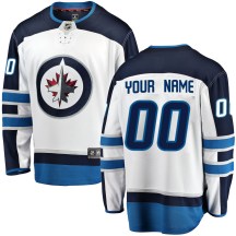 Winnipeg Jets Men's Custom Fanatics Branded Breakaway White Custom Away Jersey