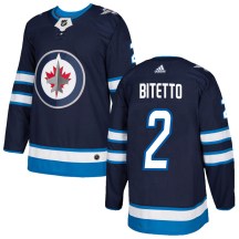 Winnipeg Jets Youth Anthony Bitetto Adidas Authentic Navy Home Jersey