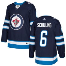 Winnipeg Jets Youth Cameron Schilling Adidas Authentic Navy Home Jersey