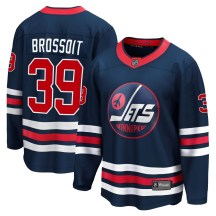 Winnipeg Jets Youth Laurent Brossoit Fanatics Branded Premier Navy 2021/22 Alternate Breakaway Player Jersey