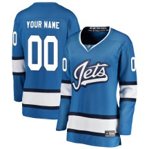 Winnipeg Jets Women's Custom Fanatics Branded Breakaway Blue Custom Alternate Jersey