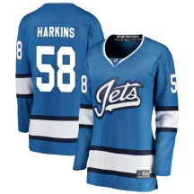 Winnipeg Jets Women's Jansen Harkins Fanatics Branded Breakaway Blue Alternate Jersey