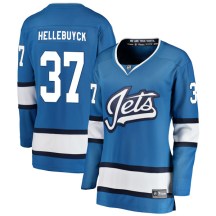 Winnipeg Jets Women's Connor Hellebuyck Fanatics Branded Breakaway Blue Alternate Jersey
