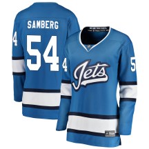 Winnipeg Jets Women's Dylan Samberg Fanatics Branded Breakaway Blue Alternate Jersey