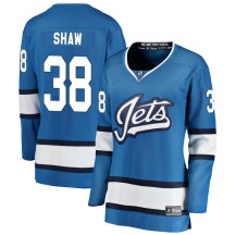 Winnipeg Jets Women's Logan Shaw Fanatics Branded Breakaway Blue Alternate Jersey