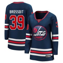 Winnipeg Jets Women's Laurent Brossoit Fanatics Branded Premier Navy 2021/22 Alternate Breakaway Player Jersey