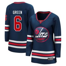 Winnipeg Jets Women's Ted Green Fanatics Branded Premier Green Navy 2021/22 Alternate Breakaway Player Jersey