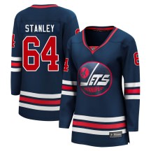 Winnipeg Jets Women's Logan Stanley Fanatics Branded Premier Navy 2021/22 Alternate Breakaway Player Jersey