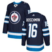 Winnipeg Jets Youth Laurie Boschman Adidas Authentic Navy Blue Home Jersey