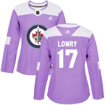 Winnipeg Jets Women's Adam Lowry Adidas Authentic Purple Fights Cancer Practice Jersey