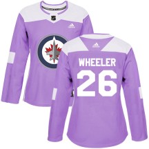 Winnipeg Jets Women's Blake Wheeler Adidas Authentic Purple Fights Cancer Practice Jersey