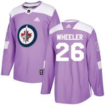 Winnipeg Jets Youth Blake Wheeler Adidas Authentic Purple Fights Cancer Practice Jersey
