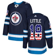 Winnipeg Jets Youth Bryan Little Adidas Authentic Navy Blue USA Flag Fashion Jersey