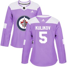 Winnipeg Jets Women's Dmitry Kulikov Adidas Authentic Purple Fights Cancer Practice Jersey