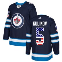 Winnipeg Jets Men's Dmitry Kulikov Adidas Authentic Navy Blue USA Flag Fashion Jersey