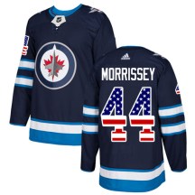 Winnipeg Jets Men's Josh Morrissey Adidas Authentic Navy Blue USA Flag Fashion Jersey