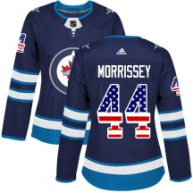 Winnipeg Jets Women's Josh Morrissey Adidas Authentic Navy Blue USA Flag Fashion Jersey