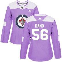 Winnipeg Jets Women's Marko Dano Adidas Authentic Purple Fights Cancer Practice Jersey