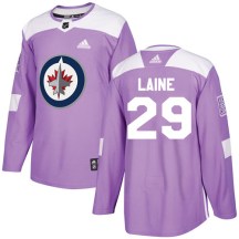 Winnipeg Jets Men's Patrik Laine Adidas Authentic Purple Fights Cancer Practice Jersey