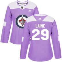 Winnipeg Jets Women's Patrik Laine Adidas Authentic Purple Fights Cancer Practice Jersey