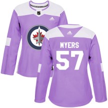 Winnipeg Jets Women's Tyler Myers Adidas Authentic Purple Fights Cancer Practice Jersey